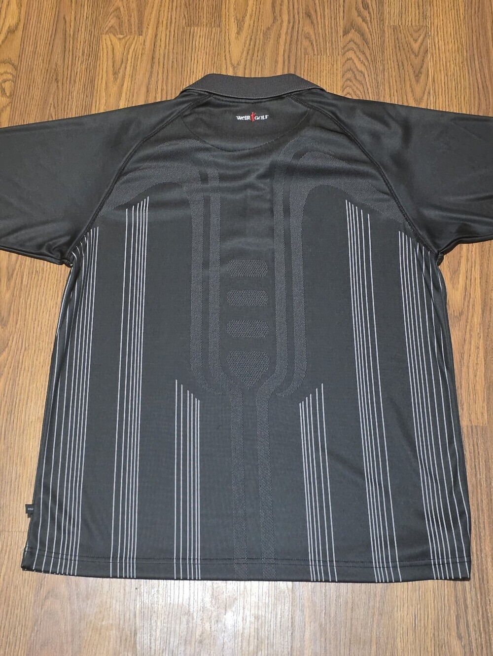 Weir Golf Men's M Black Performance Knit Mesh Golf Polo Shirt Athletic Fit E41 - Picture 7 of 7